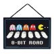 Pac Man 8-Bit Road 8X6 Hanging Wood Sign