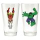 Marvel Comics Hulk & Ironman Clear Pint Glass